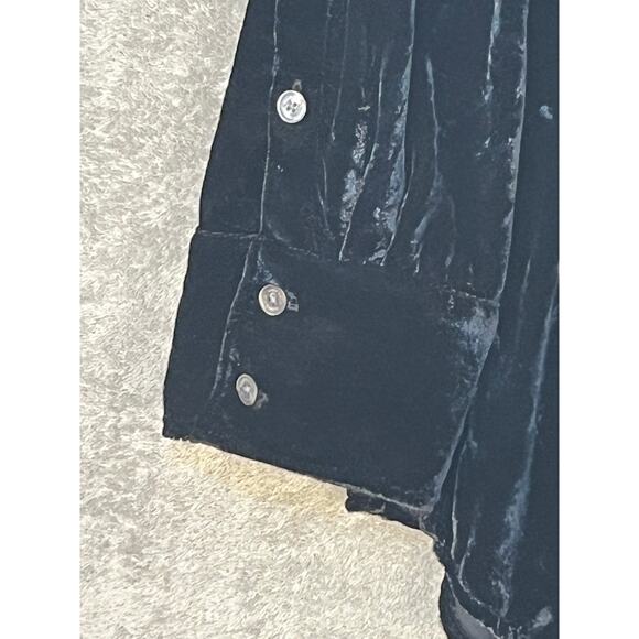 Tommy Bahama Silk Blend Velvet Tunic Large Black Vamp Stevie Nicks Whimsygoth - Picture 3 of 6